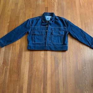 Hudson Jeans Dark Blue Denim Jacket with Tan Label